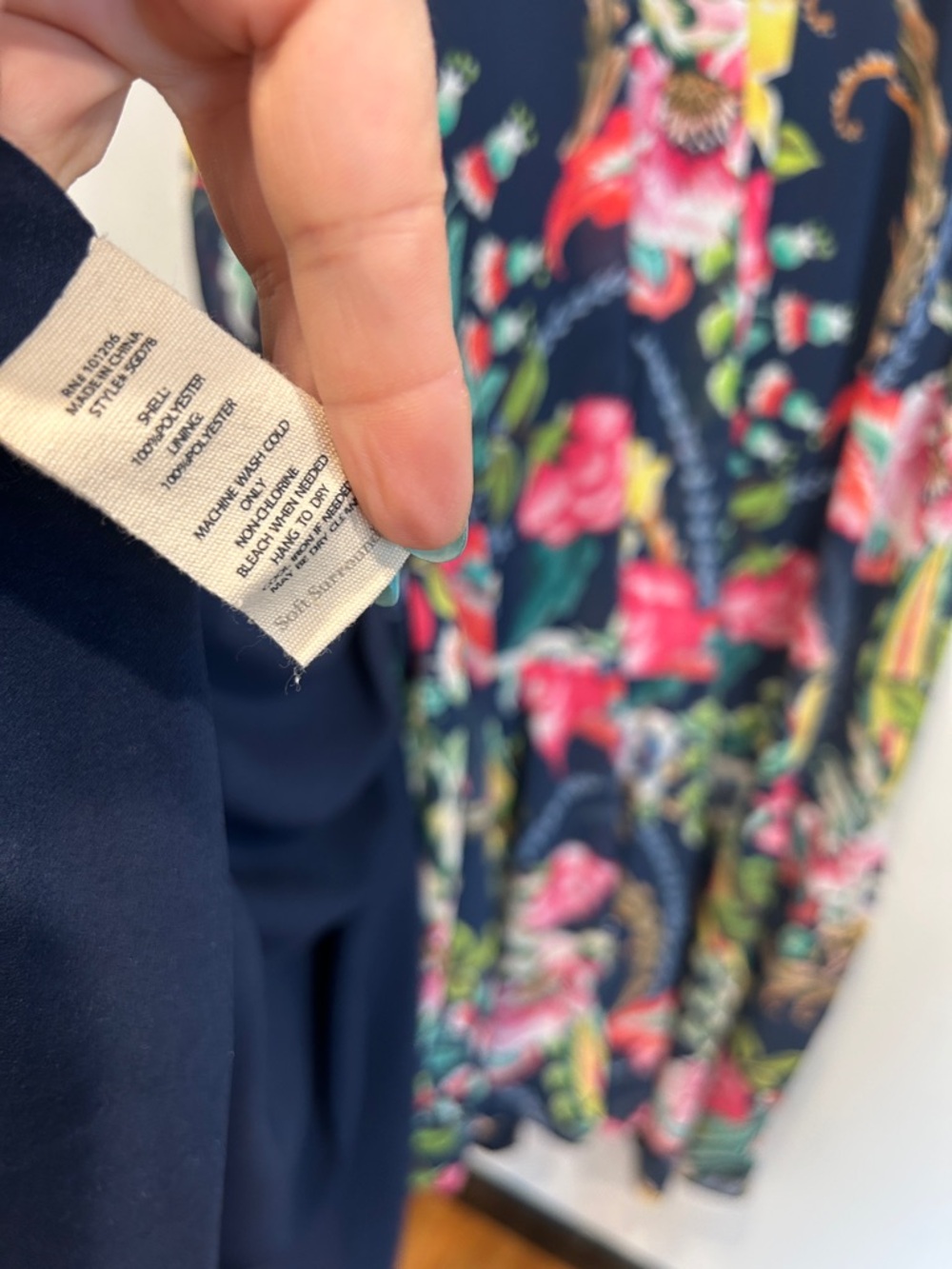 Soft Surroundings Samantha Navy Floral Maxi Wrap Dress plus size - Picture 7 of 8